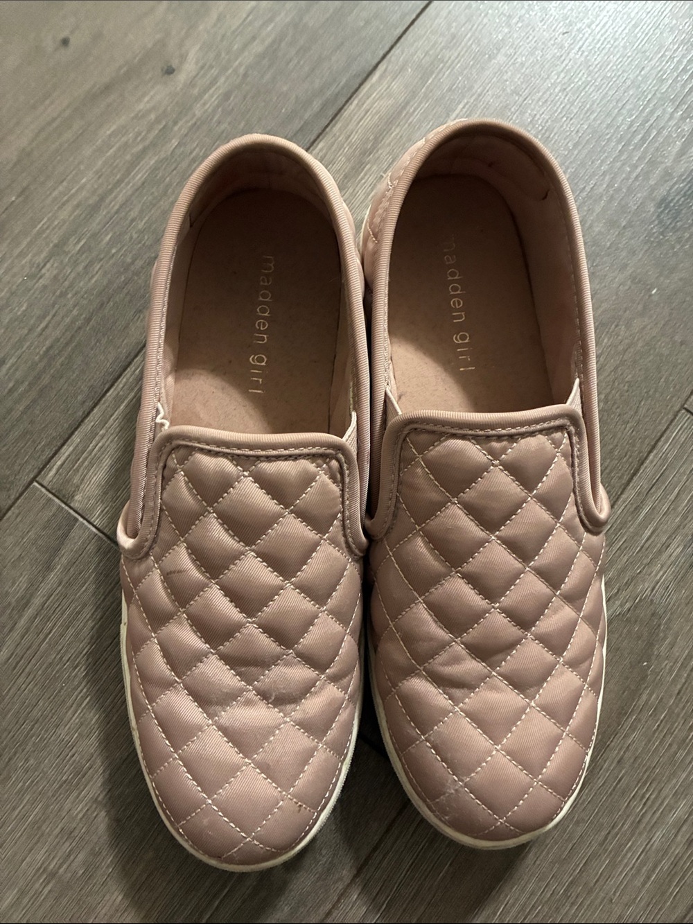 Madden Girl Quilted Slip-On Sneakers - Blush Pink